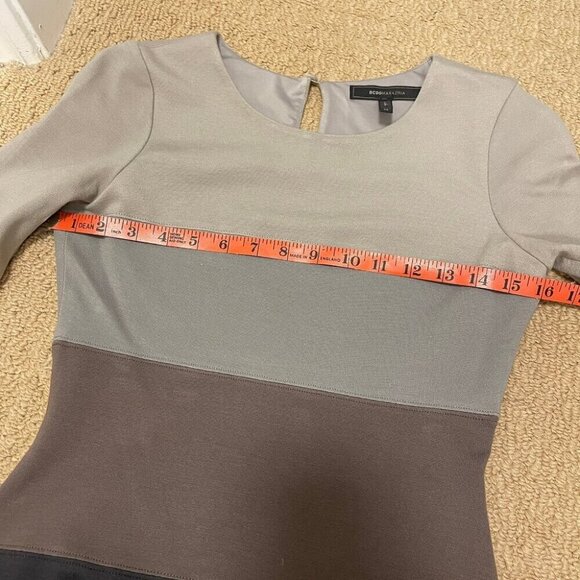BCBGMAXAZRIA Kelly Ann Colorblock Bodycon Dress Grey – XS - Picture 14 of 16